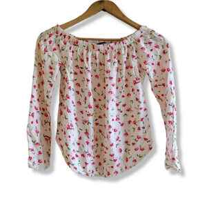 White Floral Off  the Shoulder 3/4 sleeve
